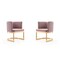 Manhattan Comfort Aura Dining Chair in Blush and Polished Brass, PK2 2-DC026-BH - alternate 1